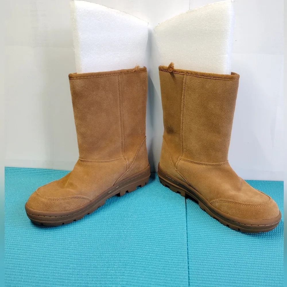 Bass Women's Winter Leather Flat Boots Suede Size 8